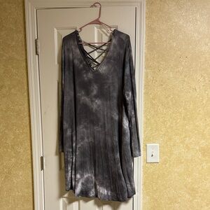 Absolutely Gray Tie-Dye Top